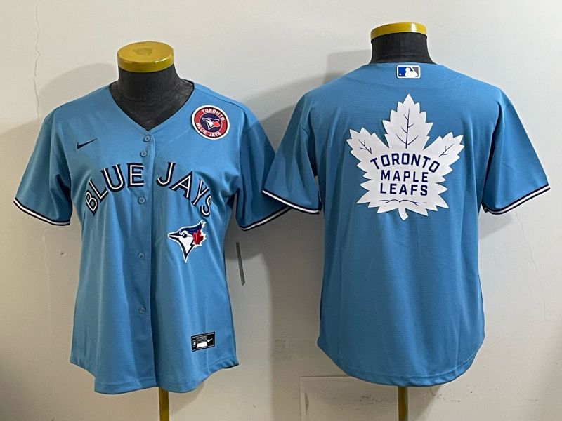 Women 2025 Toronto Blue Jays Blank Light blue Game Nike MLB Jersey style 0010->women mlb jersey->Women Jersey